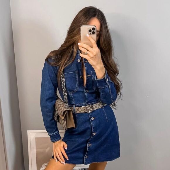 Zara Denim Shirt Dress New - Picture 1 of 13